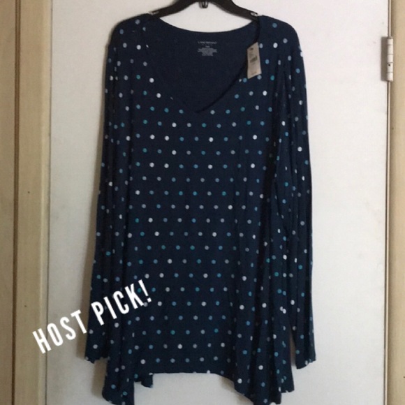 Lane Bryant Tops - NEW Lane Bryant polka dot shark bite top 18/20